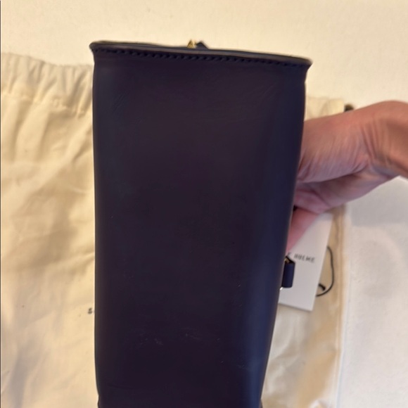 Sophie Hulme Blue and Gold Satchel with Structured Design - Picture 8 of 10